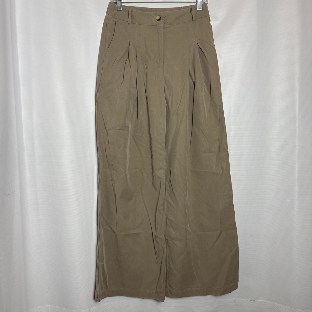 Amadi Anthro Tencel Pleated‎ Wide Leg Trousers High Rise Pants Small Made in USA